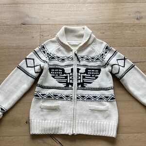 RARE XL Thunderbird Cream and Black Women's Cardigan